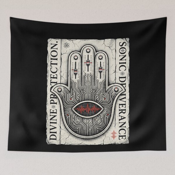 Item preview, Divine Techno Hamsa Hand Sonic Protection designed and sold by k3rstman1.