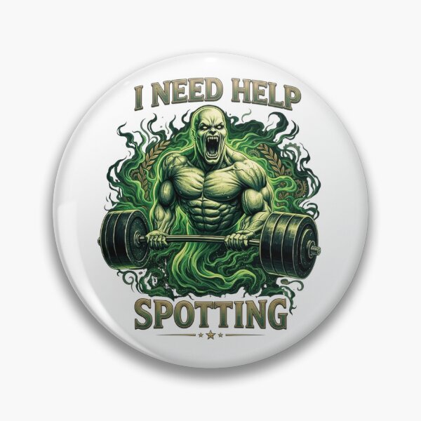 Item preview, Ghostly Gains - "I Need Help Spotting" Gym Demon Illustration designed and sold by Psychlee Best Finds.