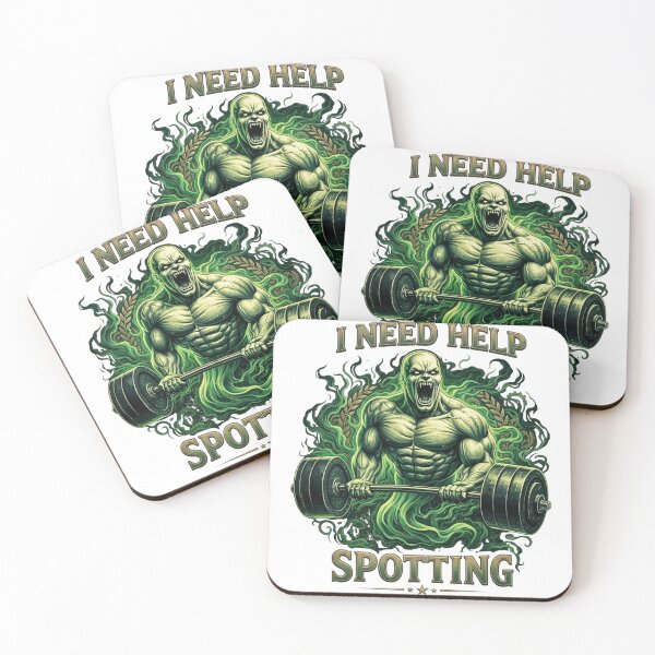 Item preview, Ghostly Gains - "I Need Help Spotting" Gym Demon Illustration designed and sold by Psychlee Best Finds.