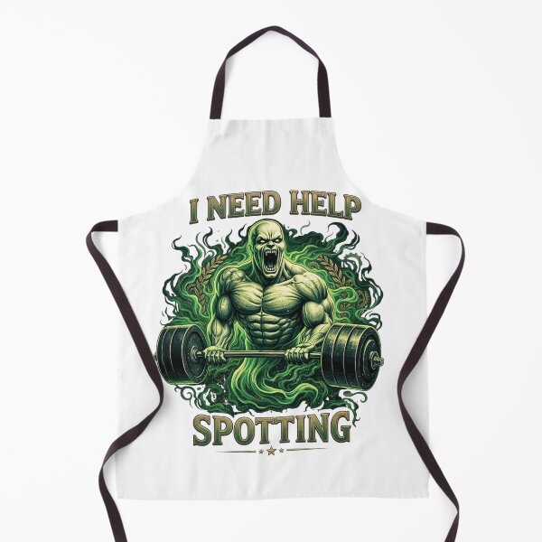 Item preview, Ghostly Gains - "I Need Help Spotting" Gym Demon Illustration designed and sold by Psychlee Best Finds.