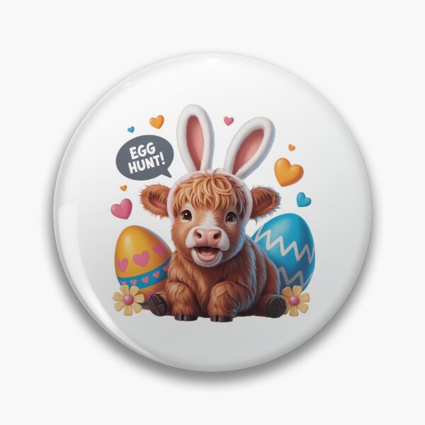 Item preview, Cute Highland Cow Easter Egg Hunt Crew Spring designed and sold by papertaless.