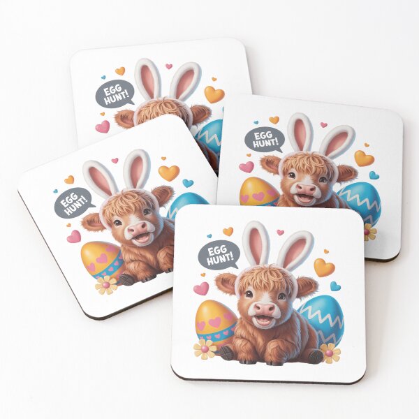 Item preview, Cute Highland Cow Easter Egg Hunt Crew Spring designed and sold by papertaless.