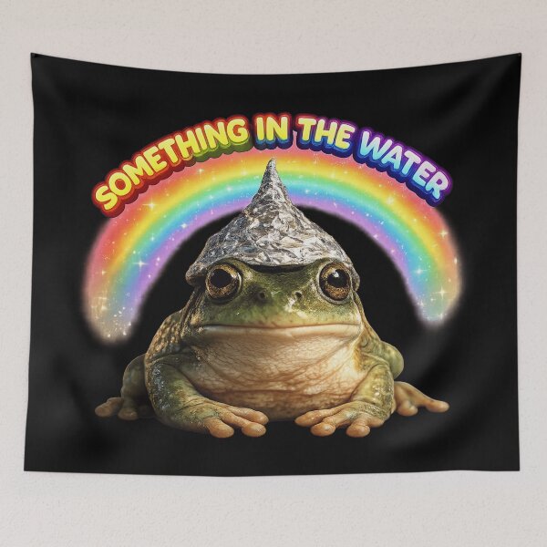 Item preview, Foil Hat Gay Frogs Jones designed and sold by MaxLevelMerch.