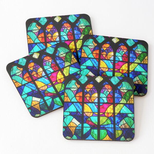 Item preview, Stained Glass Abstract Jewel Tones Art designed and sold by Bloomkept.