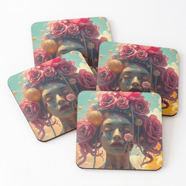 Item preview, Surreal Floral Goddess – Dreamy Portrait with Roses and Spiritual Aesthetic designed and sold by MARSHORY.