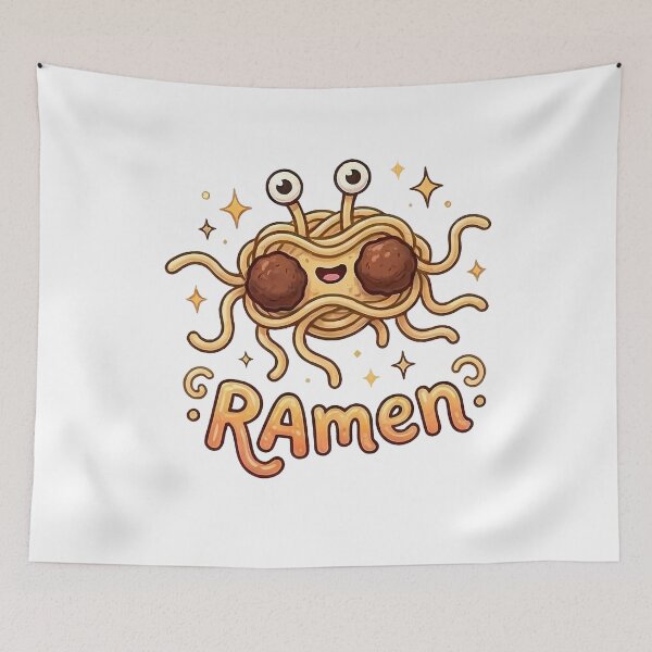 Item preview, Cute Flying Spaghetti Monster RAmen Pastafarianism designed and sold by k3rstman1.