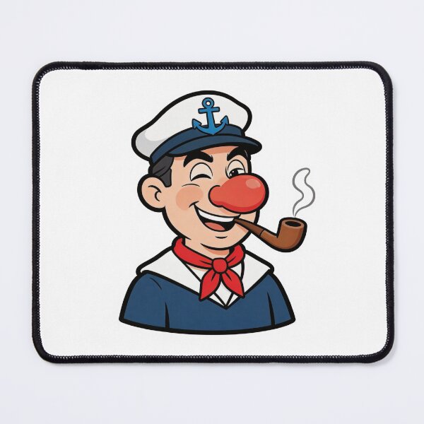 Item preview, Vintage Sailor Mascot Smoking Pipe Cartoon designed and sold by Dospart.
