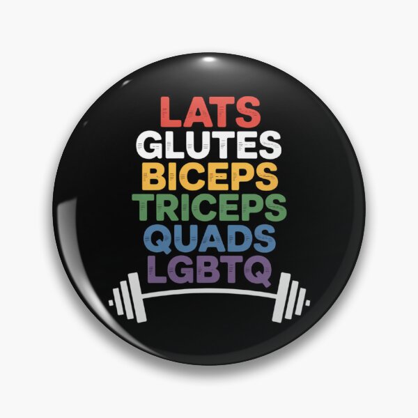 Item preview, LGBTQ Lats Glutes Biceps Triceps Quads Weightlifting Rainbow designed and sold by Formatage.