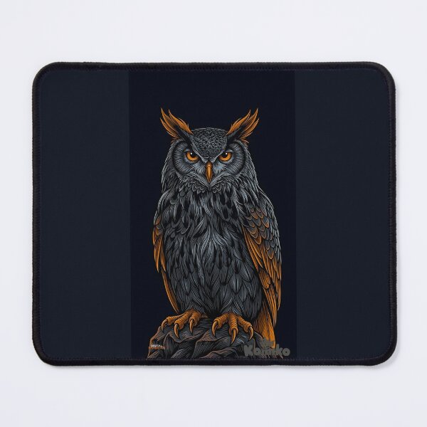 Item preview, Dark Owl Illustration Neon Aesthetic Bird Design designed and sold by VKKMANAGE.