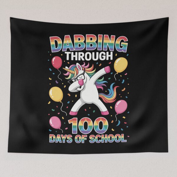Item preview, Dabbing through 100 Days of School Dabbing Unicorn designed and sold by Formatage.