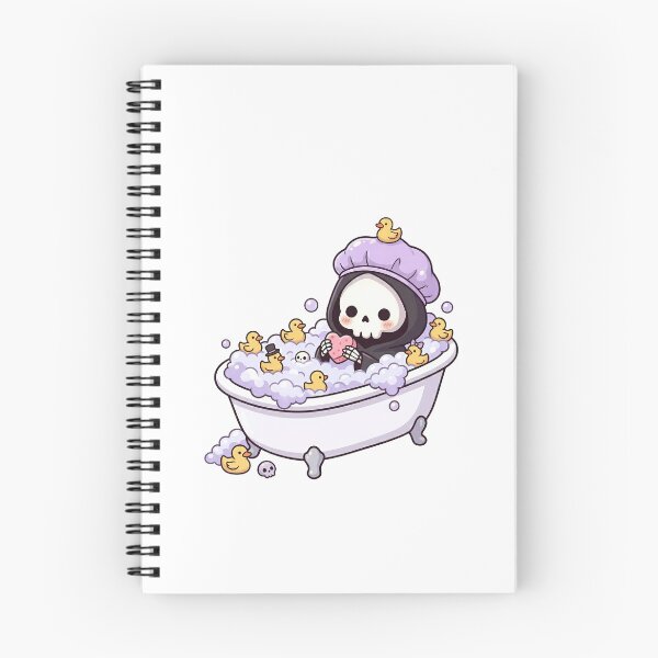 Item preview, Kawaii Grim Reaper Bathing With Rubber Ducks designed and sold by k3rstman1.