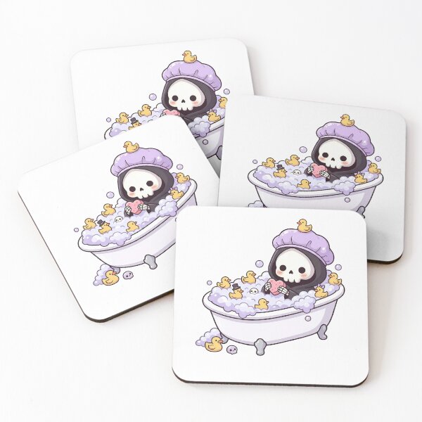Item preview, Kawaii Grim Reaper Bathing With Rubber Ducks designed and sold by k3rstman1.