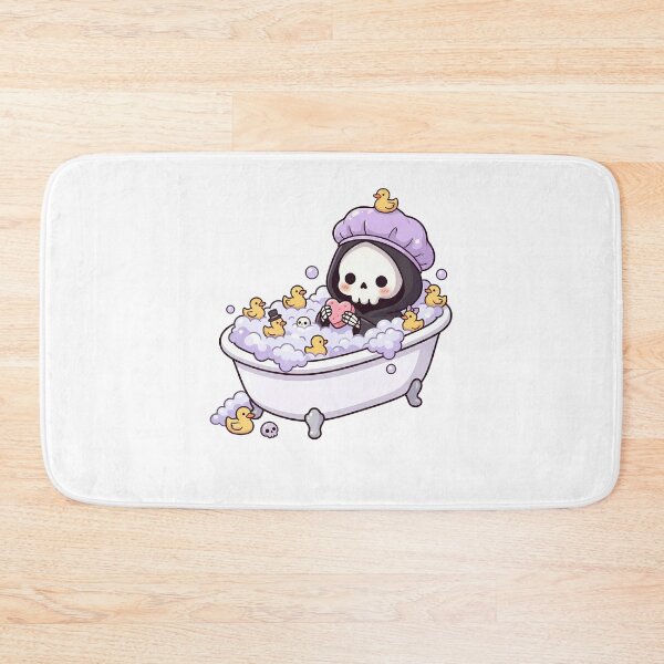 Item preview, Kawaii Grim Reaper Bathing With Rubber Ducks designed and sold by k3rstman1.