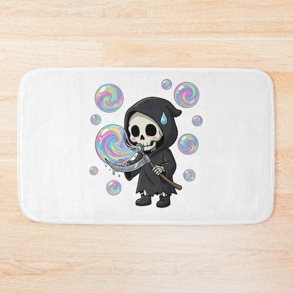 Item preview, Cute Chibi Grim Reaper Blowing Rainbow Bubbles designed and sold by k3rstman1.