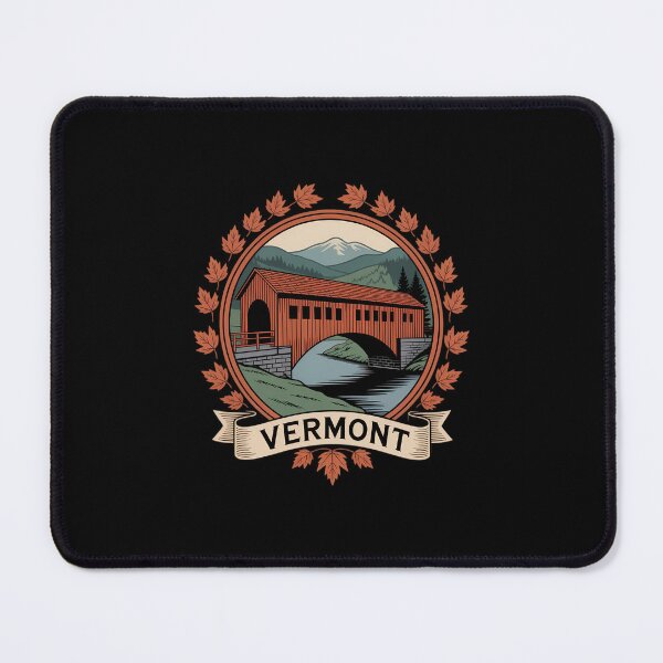 Item preview, Vermont Covered Bridge Autumn Scene Nature Art designed and sold by Formatage.