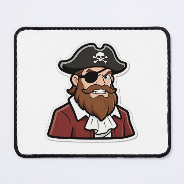 Item preview, Angry Pirate Mascot Cartoon with Eyepatch designed and sold by Dospart.