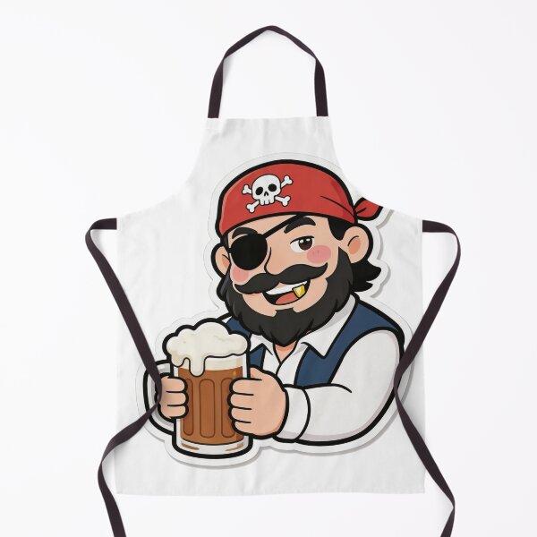 Item preview, Funny Pirate Drinking Beer Cartoon Mascot designed and sold by Dospart.