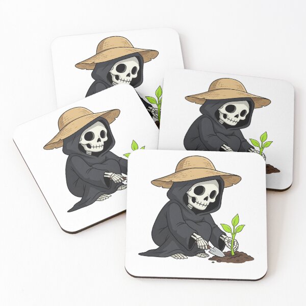 Item preview, Grim Gardening Skeleton with Straw Hat designed and sold by k3rstman1.