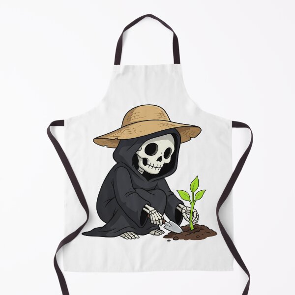 Item preview, Grim Gardening Skeleton with Straw Hat designed and sold by k3rstman1.