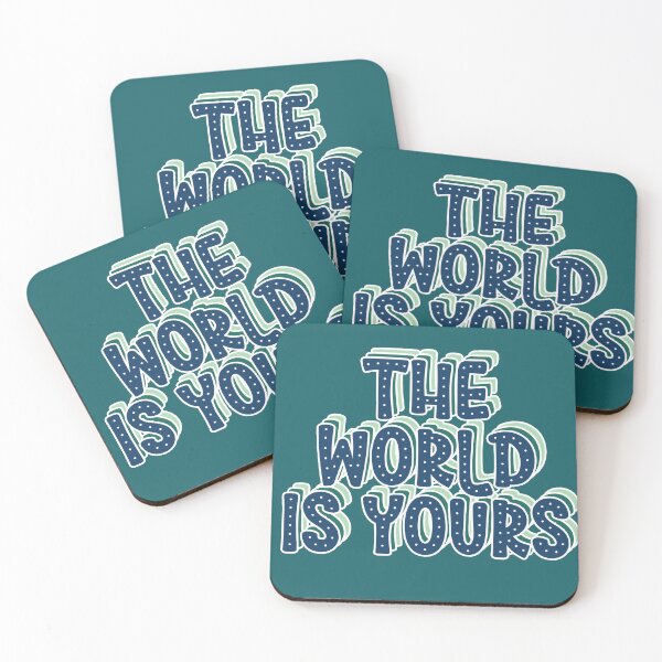 Item preview, The World Is Yours | Retro Layered Teal & Navy Typography designed and sold by Sarah-Smash.