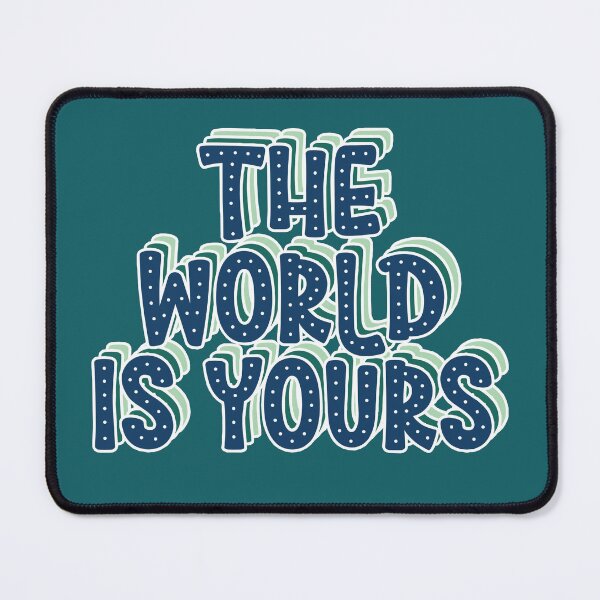 Item preview, The World Is Yours | Retro Layered Teal & Navy Typography designed and sold by Sarah-Smash.