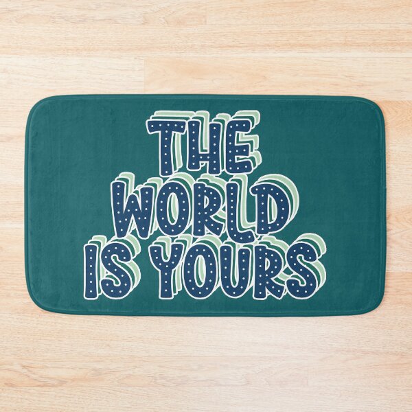 Item preview, The World Is Yours | Retro Layered Teal & Navy Typography designed and sold by Sarah-Smash.