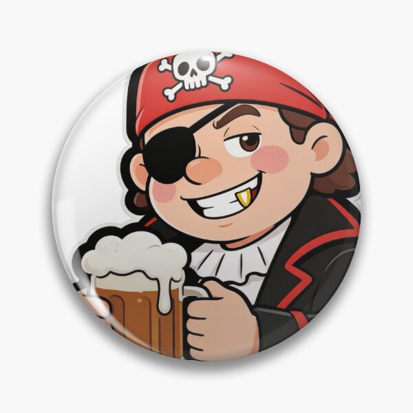 Item preview, Funny Pirate Drinking Beer Cartoon Mascot designed and sold by Dospart.