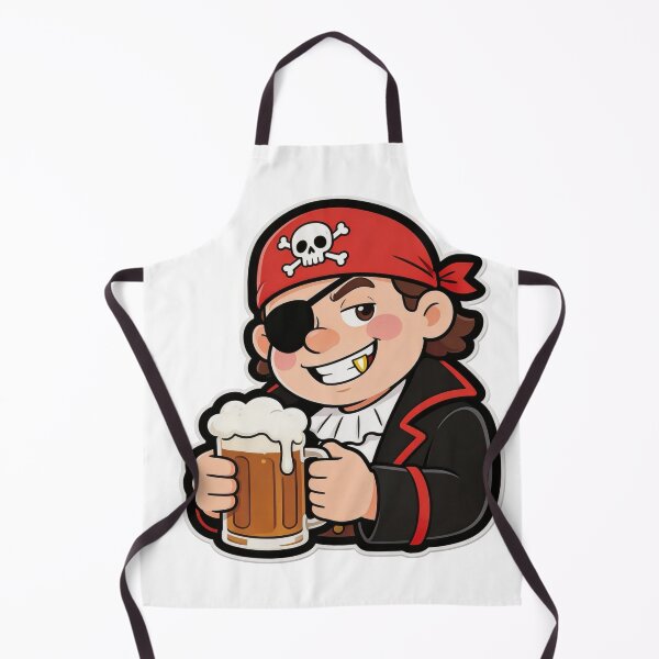 Item preview, Funny Pirate Drinking Beer Cartoon Mascot designed and sold by Dospart.
