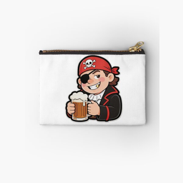 Item preview, Funny Pirate Drinking Beer Cartoon Mascot designed and sold by Dospart.
