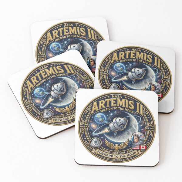 Item preview, NASA Artemis II Mission Crewed Lunar Flyby Vintage Patch Design designed and sold by RedVista.