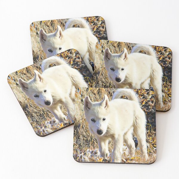 Item preview, White Wolf Pup in Golden Grass designed and sold by ZoroDesign.