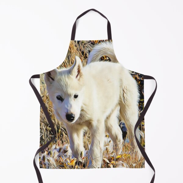 Item preview, White Wolf Pup in Golden Grass designed and sold by ZoroDesign.