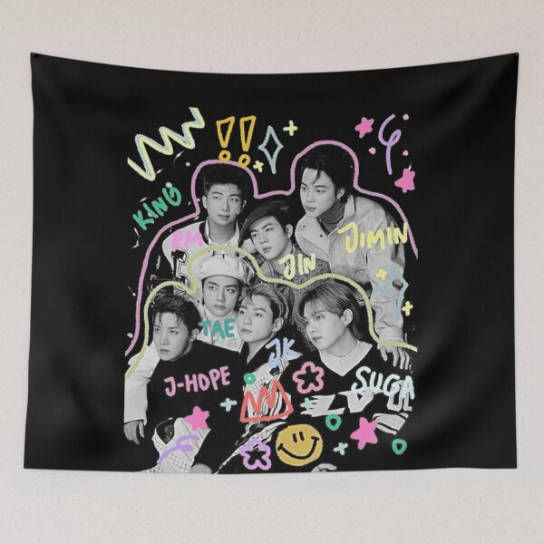 Item preview, BTS Members Collage Jungkook RM Jimin SUGA JHope Jin V Kpop Fan Art Classic T-Shirt designed and sold by STAATI.