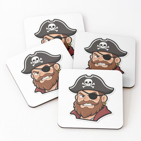 Item preview, Angry Pirate Mascot Cartoon with Eyepatch designed and sold by Dospart.