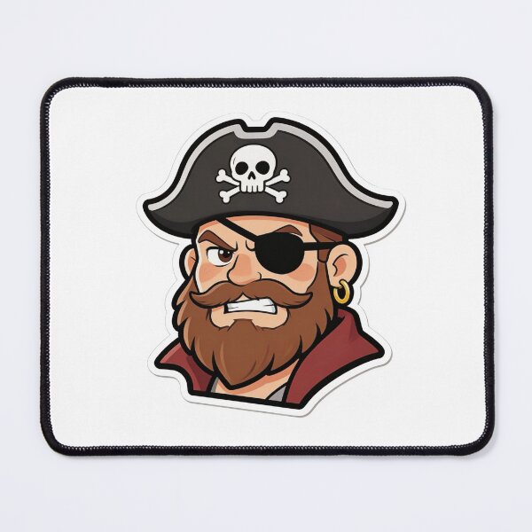 Item preview, Angry Pirate Mascot Cartoon with Eyepatch designed and sold by Dospart.