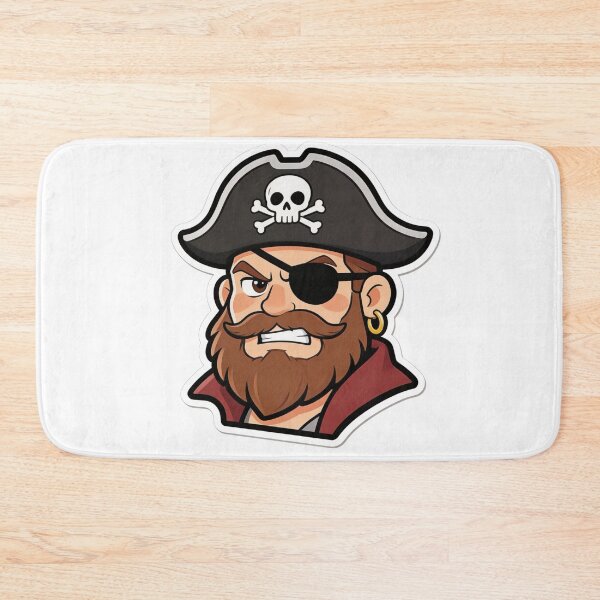 Item preview, Angry Pirate Mascot Cartoon with Eyepatch designed and sold by Dospart.