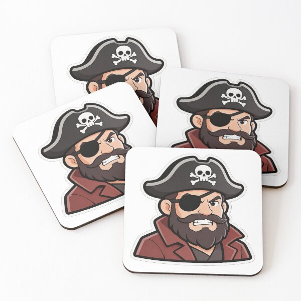 Item preview, Angry Pirate Mascot Cartoon with Eyepatch designed and sold by Dospart.