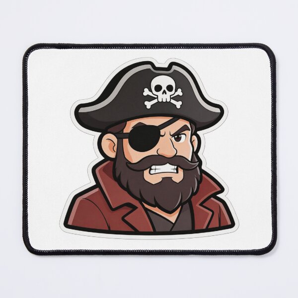 Item preview, Angry Pirate Mascot Cartoon with Eyepatch designed and sold by Dospart.