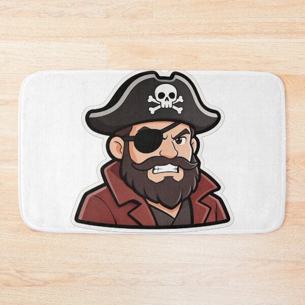 Item preview, Angry Pirate Mascot Cartoon with Eyepatch designed and sold by Dospart.