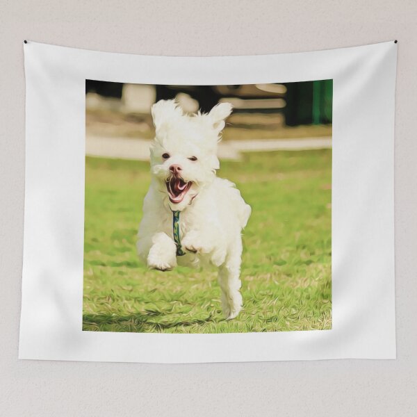 Item preview, Pure Joy in Motion - Flying White Puppy designed and sold by ZoroDesign.