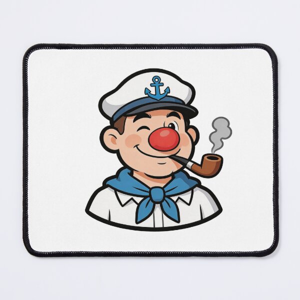 Item preview, Vintage Sailor Mascot Smoking Pipe Cartoon designed and sold by Dospart.