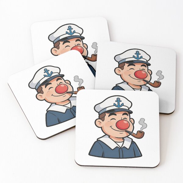 Item preview, Vintage Sailor Mascot Smoking Pipe Cartoon designed and sold by Dospart.