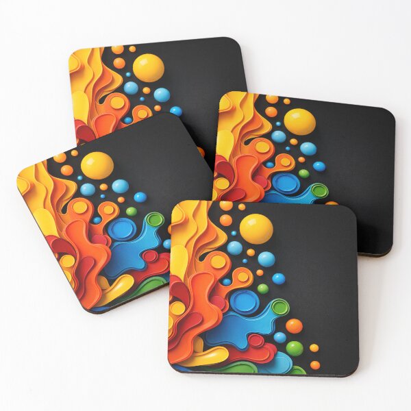 Item preview, Colorful Abstract 3D Paper Cut Shapes | Modern Geometric Pop Art Print designed and sold by Kaleidoscope Print.