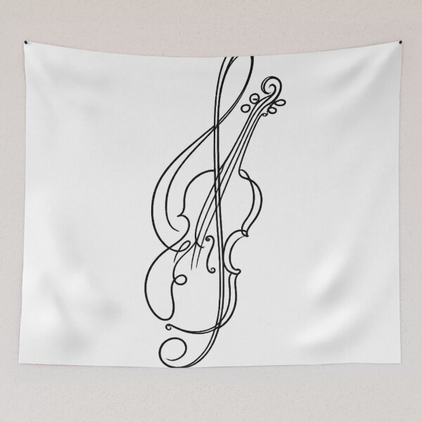 Item preview, Elegant Violin Treble Clef Line Art – Music Gift designed and sold by BlairWynne.