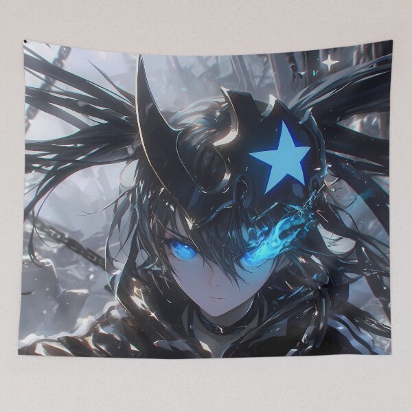 Item preview, Black Rock Shooter Black Rock Shooter Anime Girl Chains Blue Flame Dark Battle designed and sold by Tokyonomad.