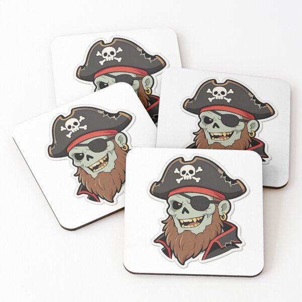 Item preview, Zombie Pirate Mascot Cartoon with Eyepatch designed and sold by Dospart.