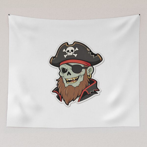 Item preview, Zombie Pirate Mascot Cartoon with Eyepatch designed and sold by Dospart.