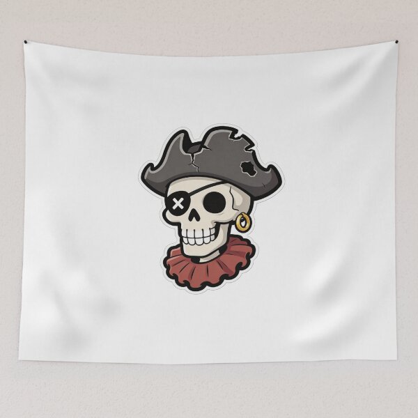 Item preview, Pirate Skull Mascot Cartoon with Eyepatch designed and sold by Dospart.
