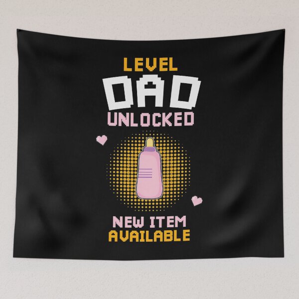 Item preview, Funny Pink Level Dad Unlocked Pregnancy Announcement Mens First Time Dad Gamer Father To Be Est 2022 designed and sold by RipleMalphite.