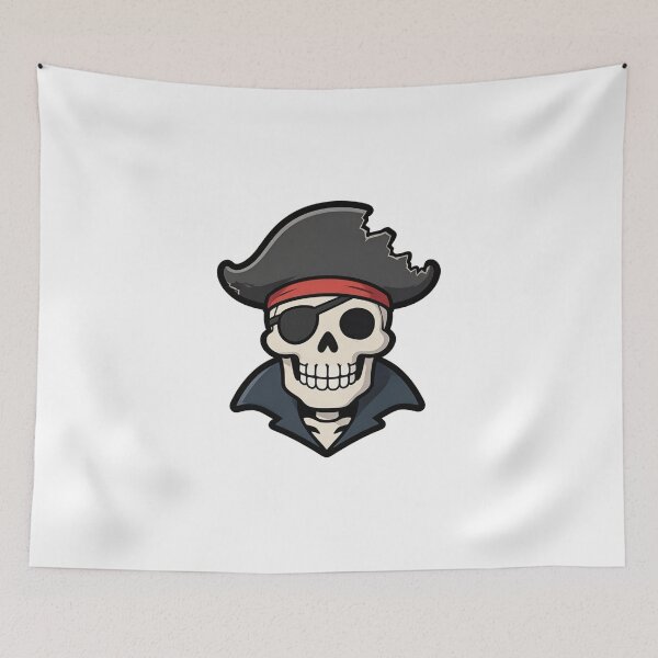 Item preview, Pirate Skull Mascot Cartoon with Eyepatch designed and sold by Dospart.